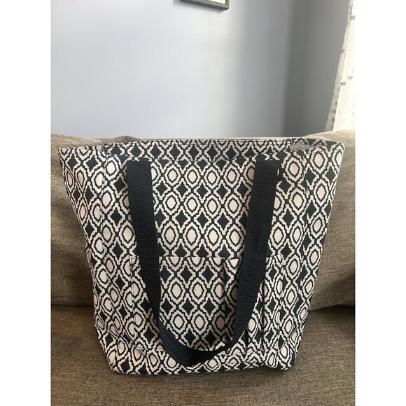 Thirty One Tall Organizing Utility Tote Bag Zip Top In Navy Perfect Pendant - Picture 1 of 11